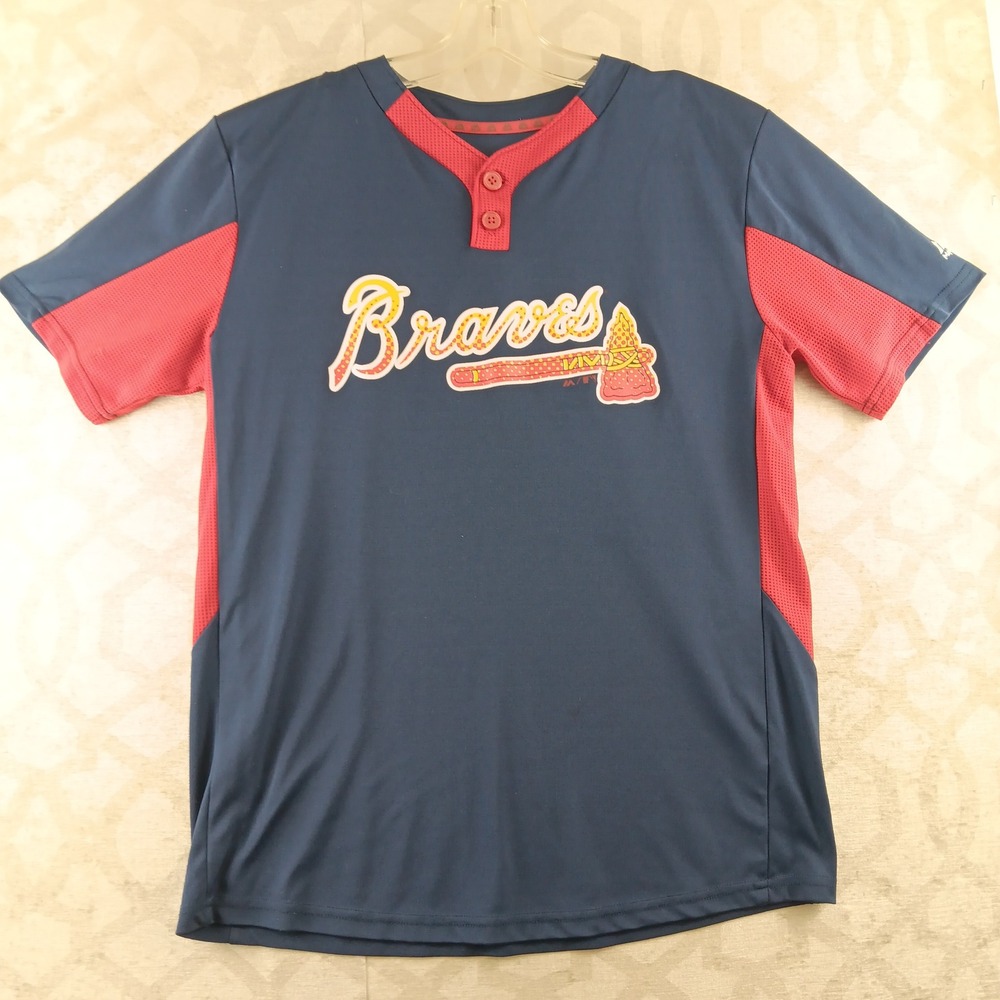 Majestic Atlanta Braves Youth XL Baseball Jersey Number 7 Cool Base